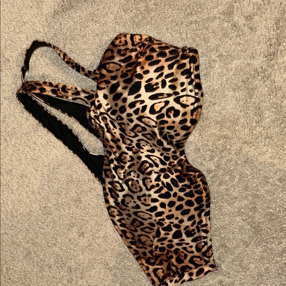 Leopard Print Bikini Top
